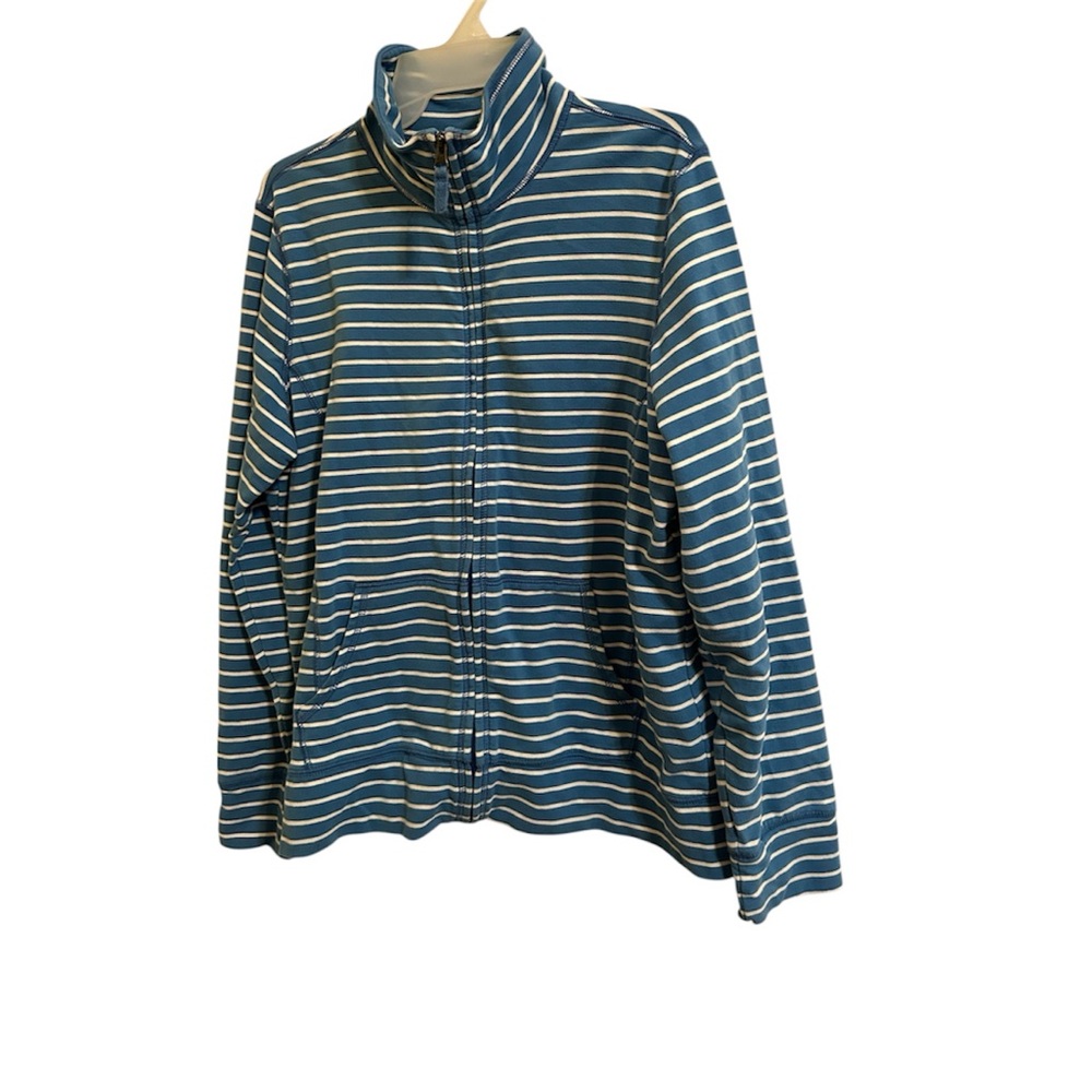LL Bean women’s Striped Blue and White Jacket